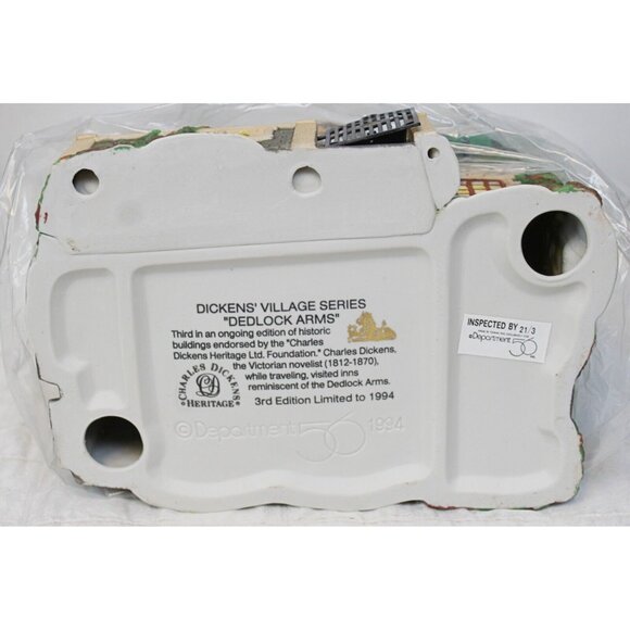 NEW 1994 Dept 56 Heritage Village Dickens' Series Dedlock Arms 5752-5 3rd Ed. - Picture 9 of 16